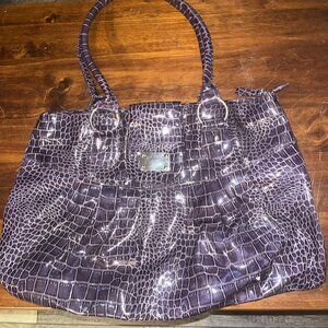 Vintage 1980'S Purple Faux Leather Pocketbook Purse Handbag NEW NEVER USED